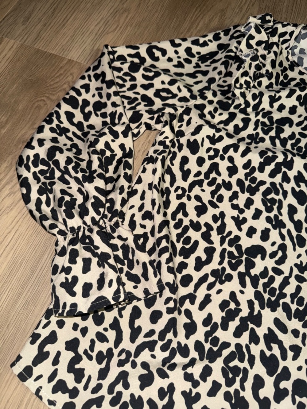 Leopard Print Blouse | Ruffle Detail | Chic Neutral Animal Print - Picture 2 of 7